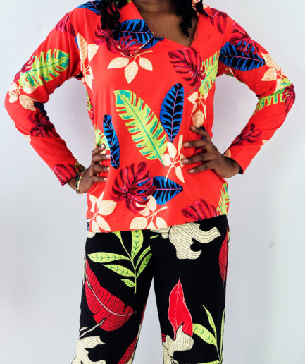 Floral Print Pant and Blouse