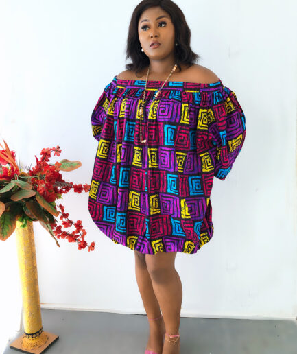 Purple Ankara Bulb Dress