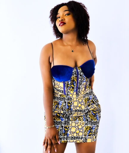 Blue Corset Top and Skirt