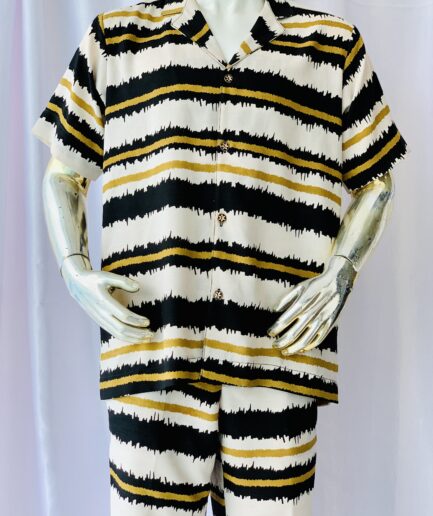 Black and Yellow Stripped Shirt and Short
